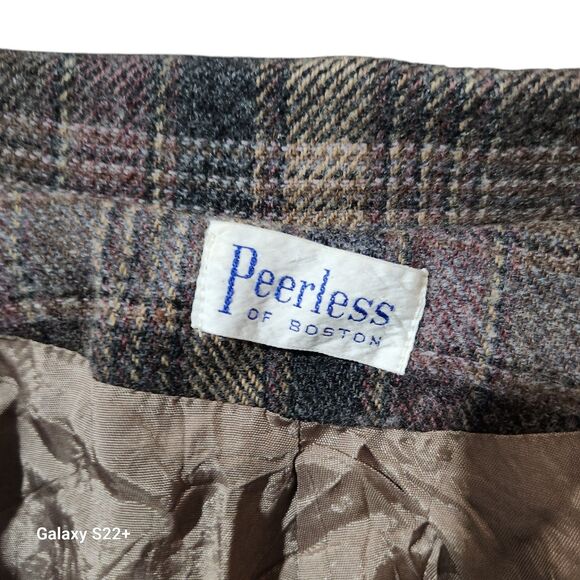 Peerless of Boston Vintage Blazer Womens SZ 16 Dark Academia Preppy Wool Plaid - Picture 2 of 6
